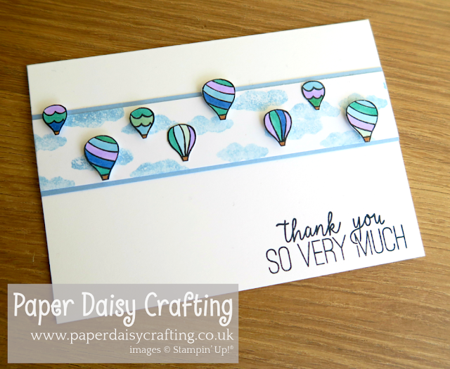Above the Clouds Thank You card Stampin Up