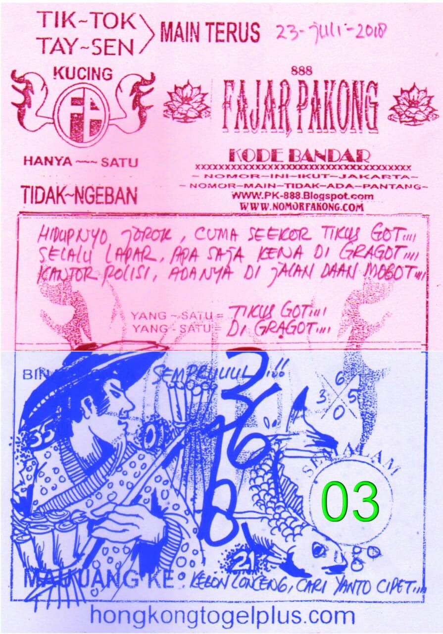 Prediksi Syair Togel Hongkong 23 Juli 2018 Live Draw Togel Sgp Dan Hongkong Kumpulan Syair Dan Paito Warna