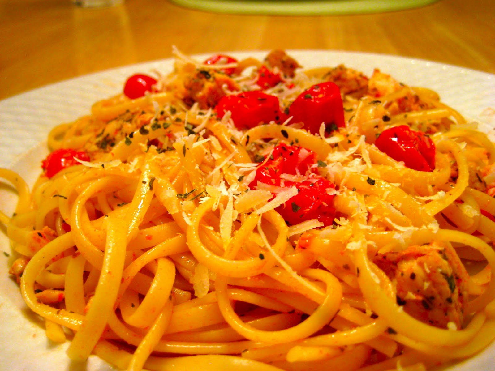 Heads in the books, still time to cook. Linguine with Herb Chicken and