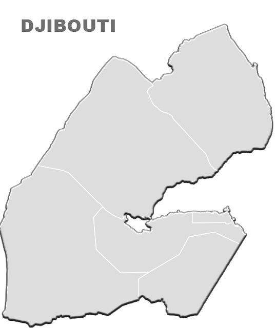 image: DJIBOUTI Printable Outline Blank Map