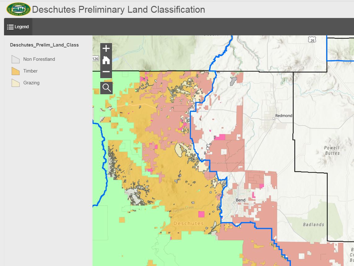Deschutes County Interactive Map Oregon Department Of Forestry - Central Oregon District: Deschutes County  Forestland Classification Meetings