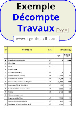 modèle décompte de travaux, décompte général définitif travaux