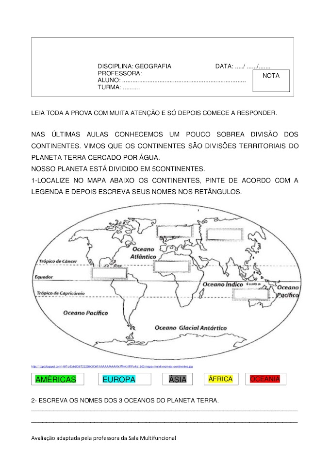 Atividades de Geografia Atividades de Geografia