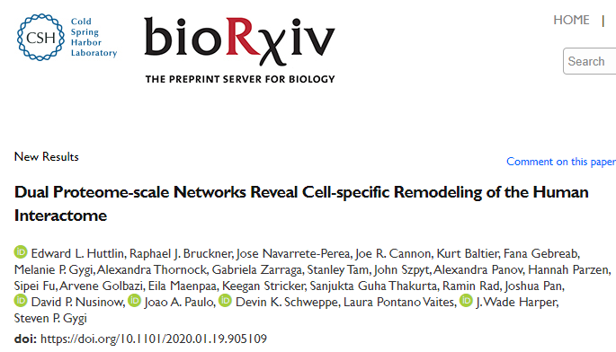 News In Proteomics Research Bioplex Update Preprint 5 500 New Protein Interactomes In A New Cell Line