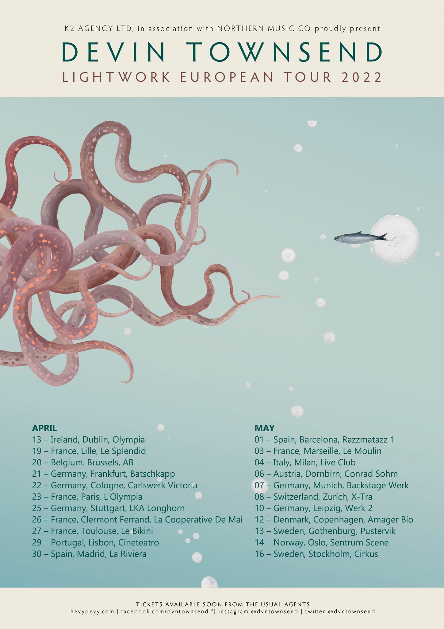 devin townsend tour 2022