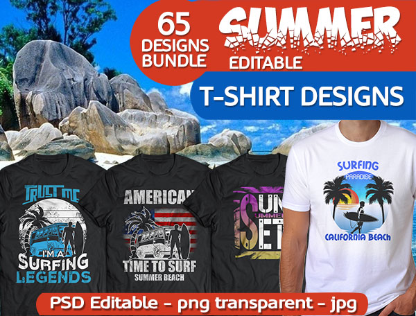 surfing tshirt design bundle