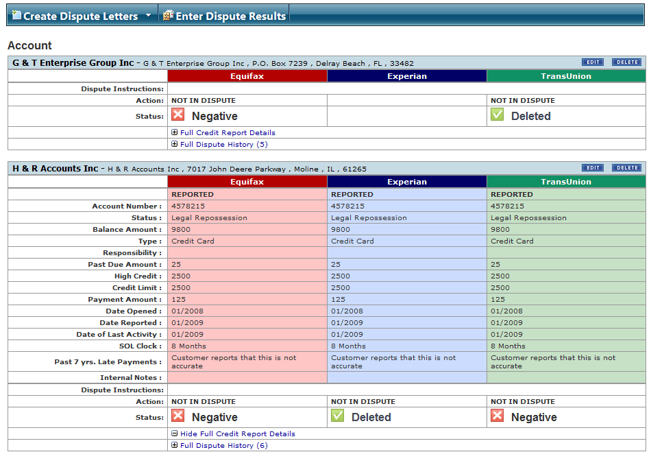 Credit Report From All 3 Credit Information