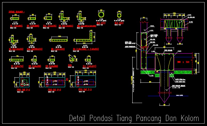 Gambar Kerja Detail Pondasi Tiang Pancang File Dwg Kaula