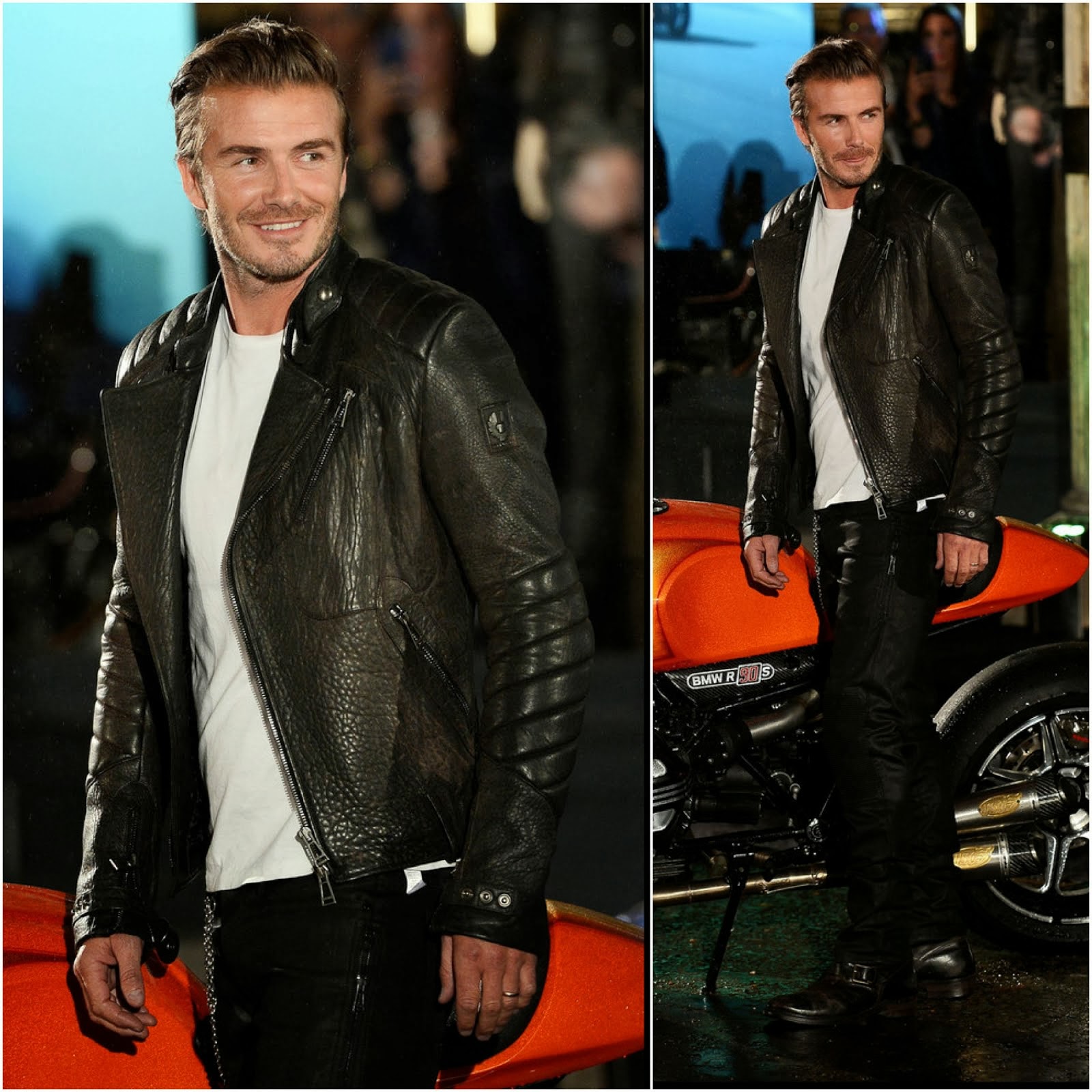 What's he wearing?: David Beckham in Belstaff - Belstaff House Opening ...