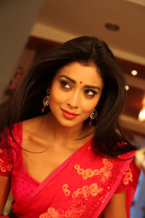 Shriya Saran in red hot Saree Stills for Pavithra Movie