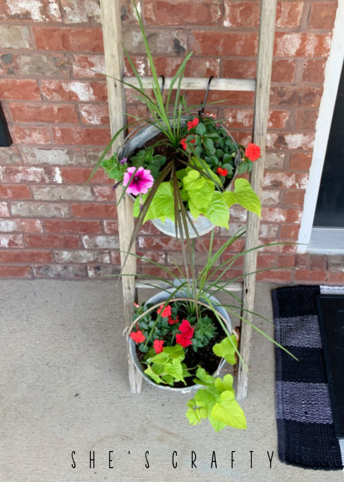 She's Crafty Vintage Galvanized Bucket planters