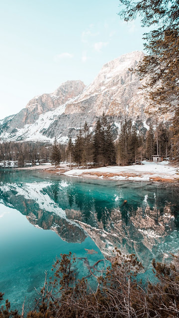 Screen background for free snow mountains, lake, forest, spruce, landscapes Screen background for free snow mountains, lake, forest, spruce, landscapes