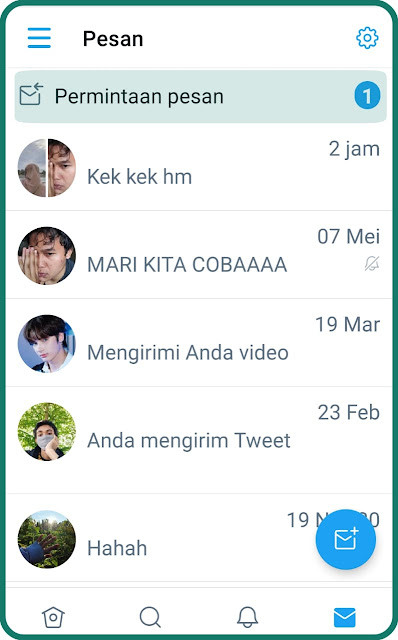 Permintaan DM di twitter