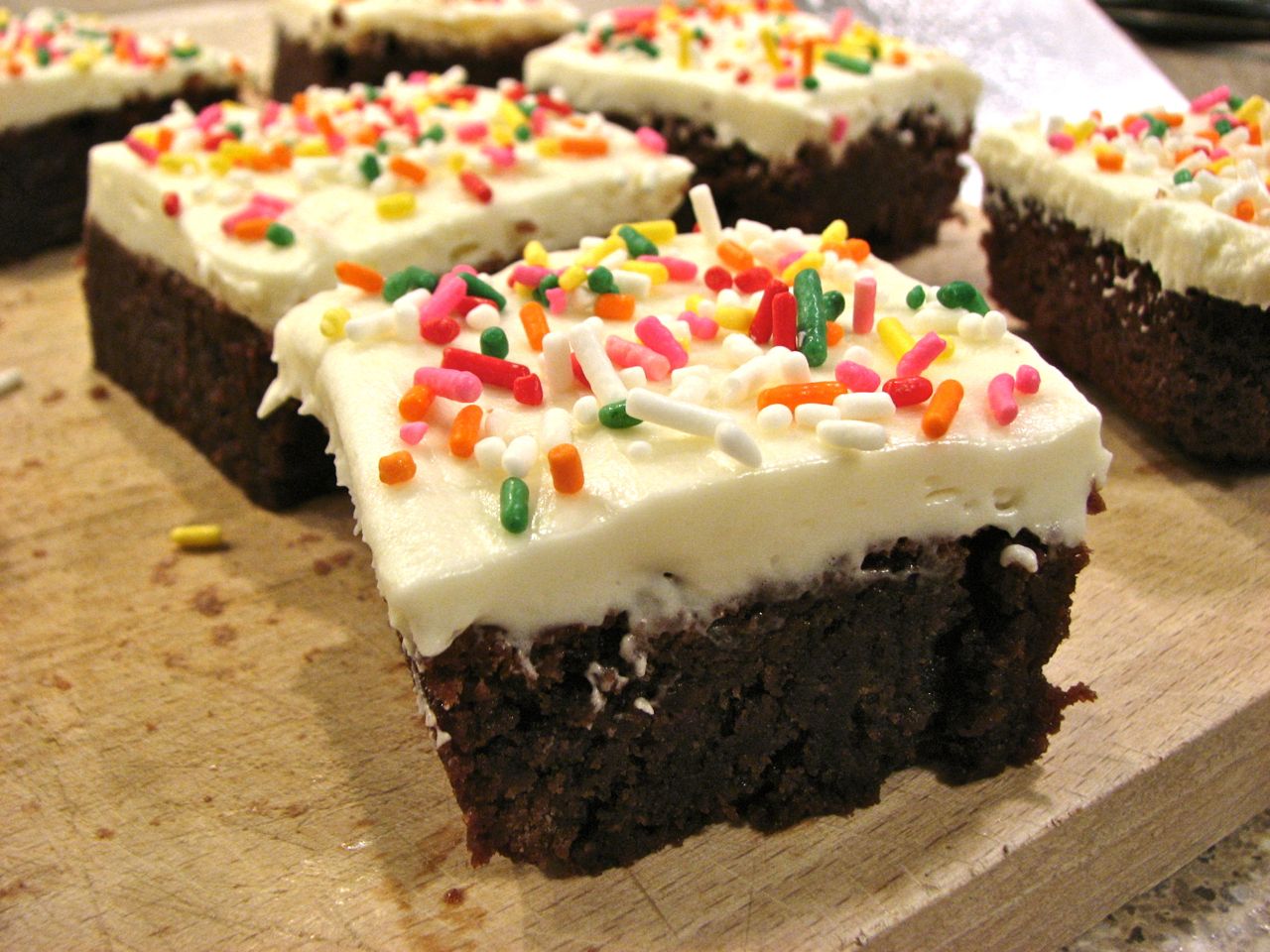 Delectably Mine Fudgy Brownies with Cream Cheese Frosting