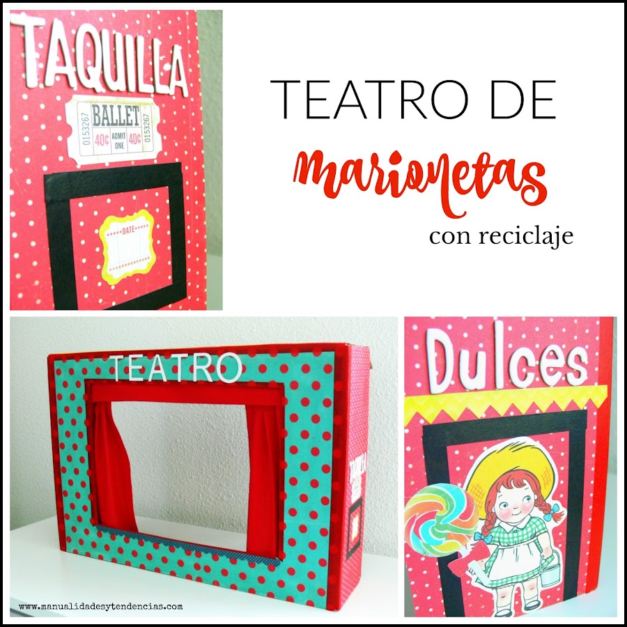 Teatro de títeres hecho a mano cartón