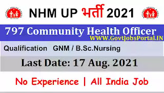 NHM UP CHO Recruitment 2021