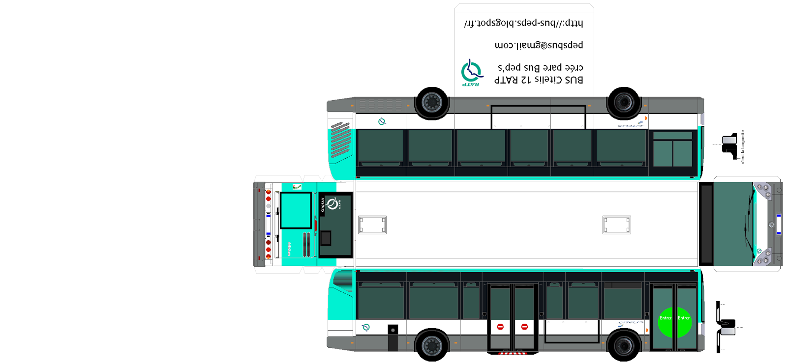 maquette papier: Bus RATP
