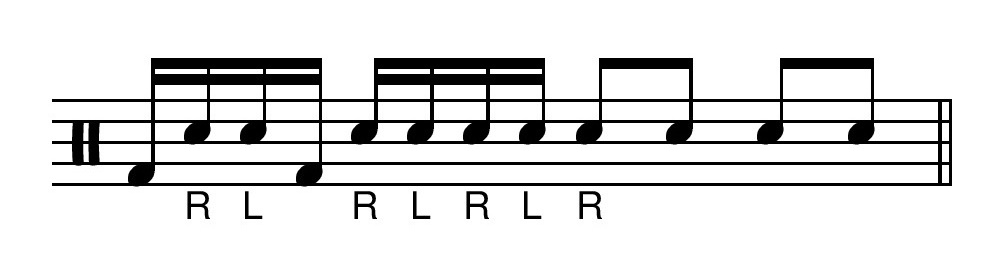 Cruise Ship Drummer Reed Method 32nd Note Linear Lick