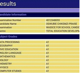 Nigerian Girl Reportedly Makes 9 A's In WAEC 2020 SSCE Examination