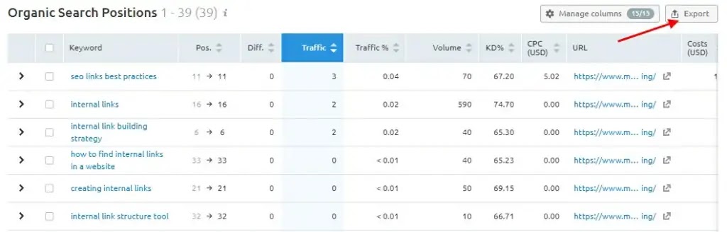 organic search results
