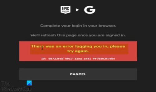 Errores de inicio de sesión de Epic Games Launcher-2