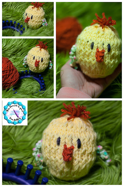 loom knit chick, loom knit easter pattern, loom knitting, free loom knitting patterns, loom knit chicken, loom knit amurigumi, loom knit easter patterns, Easter patterns, easter chick, easter bunny 