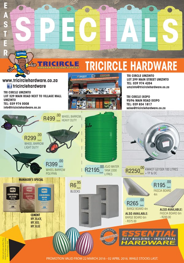 Essential Proofing Tricircle Hardware & Building Supplies Easter Specials