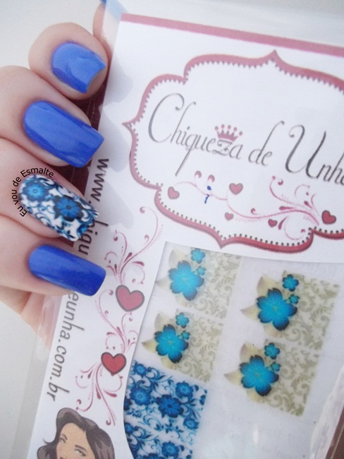 Unhas Esmalte Fulgor Novo Toque Película Floral Chiqueza de Unha