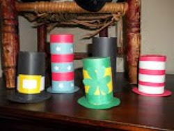 Holiday Hats from cardboard tubes: Dr. Seuss, Stovepipe, and more!