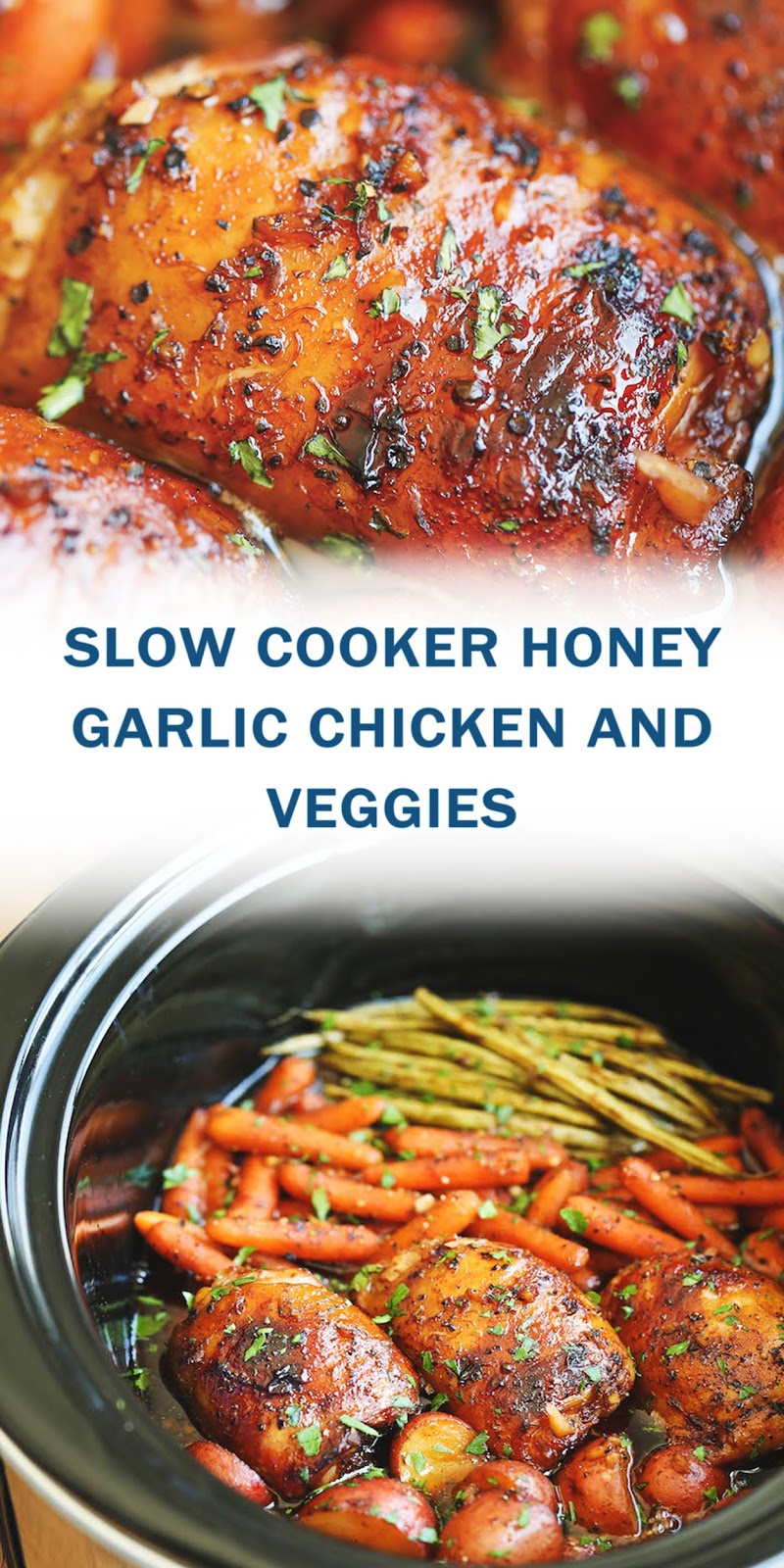 SLOW COOKER HONEY GARLIC CHICKEN AND VEGGIES