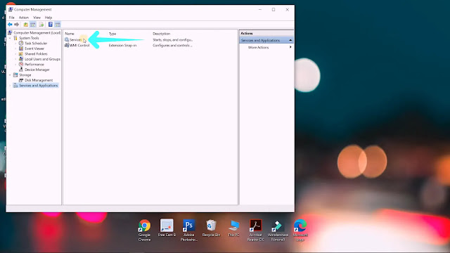 open services in windows 10 pc again open services here