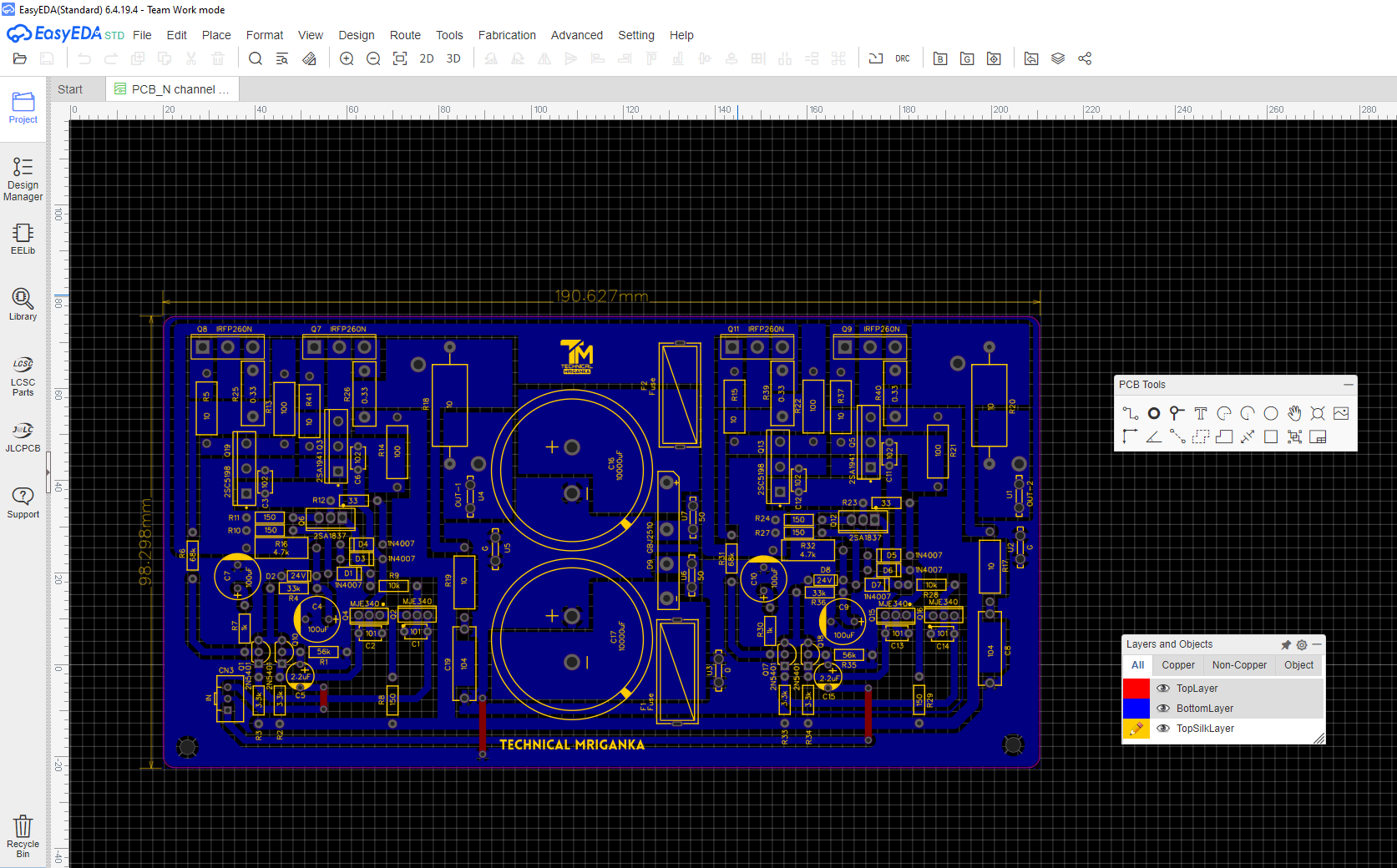 200+200 Watts Stereo Amplifier IRFP260N Mosfet