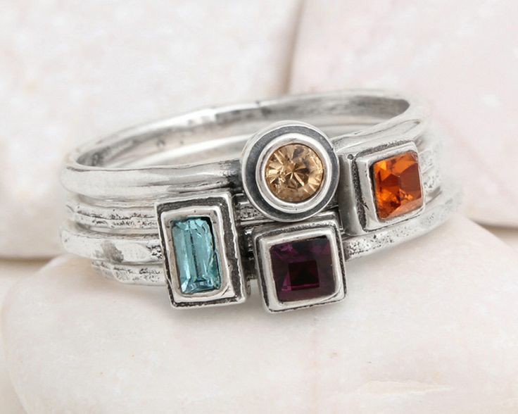 Gemstones stackable rings
