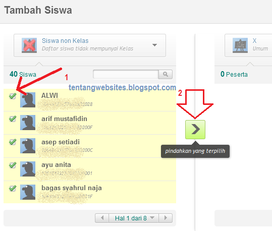 Cara menambahkan data siswa ke antar kelas di Simpatika