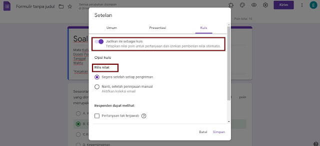 Soal Ujian Dengan Timer di Google Form