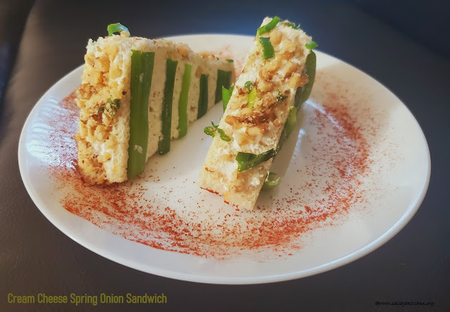 images of Cream Cheese And Spring Onion Sandwich / Spring Onion Sandwich