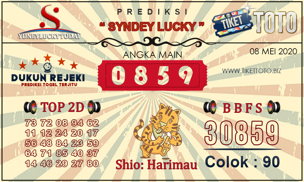 Prediksi Togel SYDNEY LUCKY TIKETTOTO 08 MEI 2020