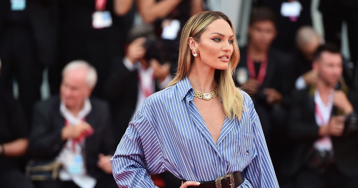 Candice Swanepoel arrives in a shirt dress at the 'Marriage Story' 2019