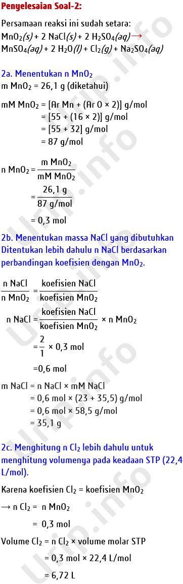 Soal Stoikiometri Reaksi Urip Dot Info