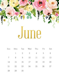 Flores en Acuarela: Calendario 2020 para Imprimir Gratis.