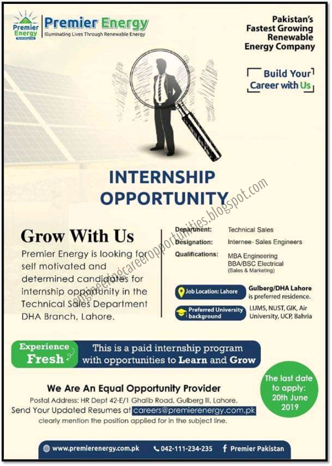 Premier Energy Engineering Internship Latest 2019 Engineering Career