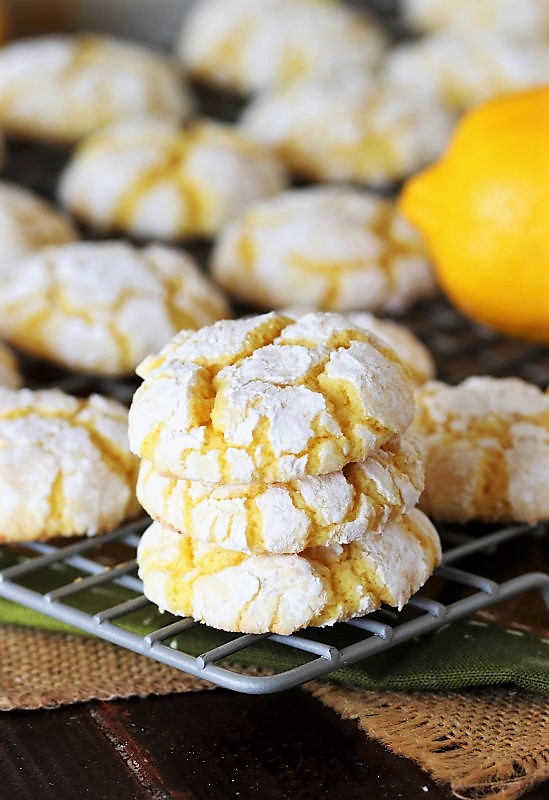 Lemon Crinkle Cake Mix Cookies The Kitchen is My Playground