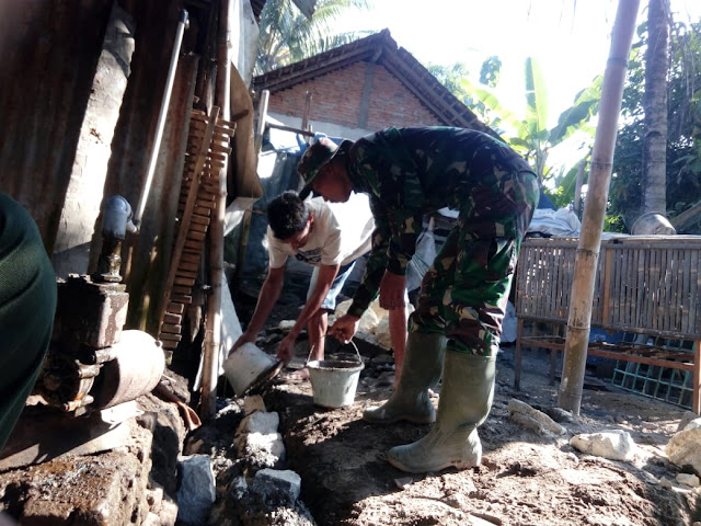 Semangat Yonzipur 4/TK Percepat Rehab RTLH Pada Program TMMD Reg 105 Kodim Klaten