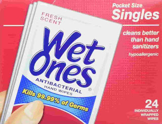 Wet Ones Antibacterial Hand and Face Wipes Singles, 24-Count (Pack of 5)