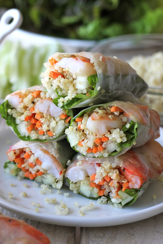 ROASTED SHRIMP QUINOA SPRING ROLLS #rolls #quinoa #roasted #vegetarian #vegan ROASTED SHRIMP QUINOA SPRING ROLLS #rolls #quinoa #roasted #vegetarian #vegan