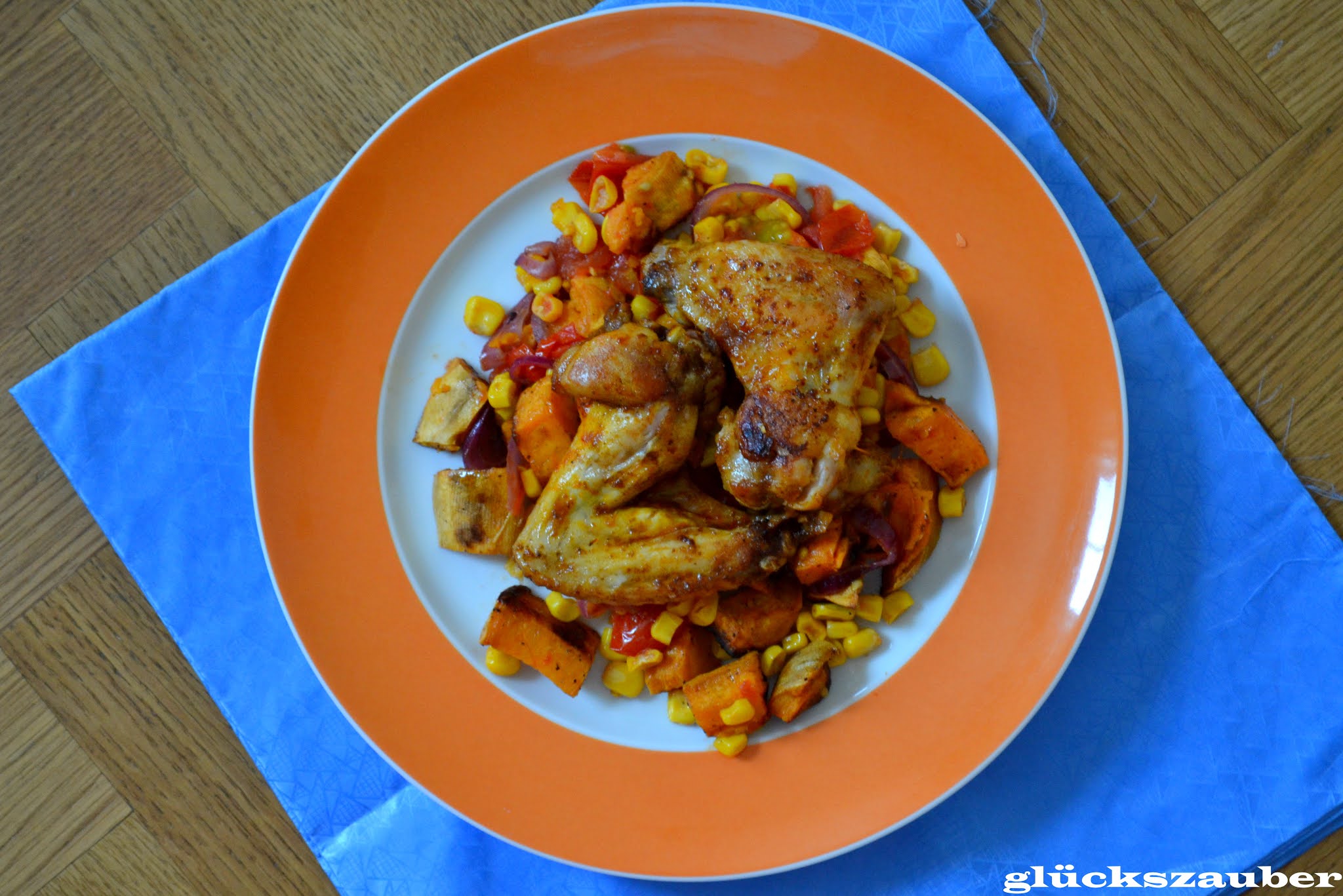 glückszauber : Hähnchen mit mexikanischem Gemüse