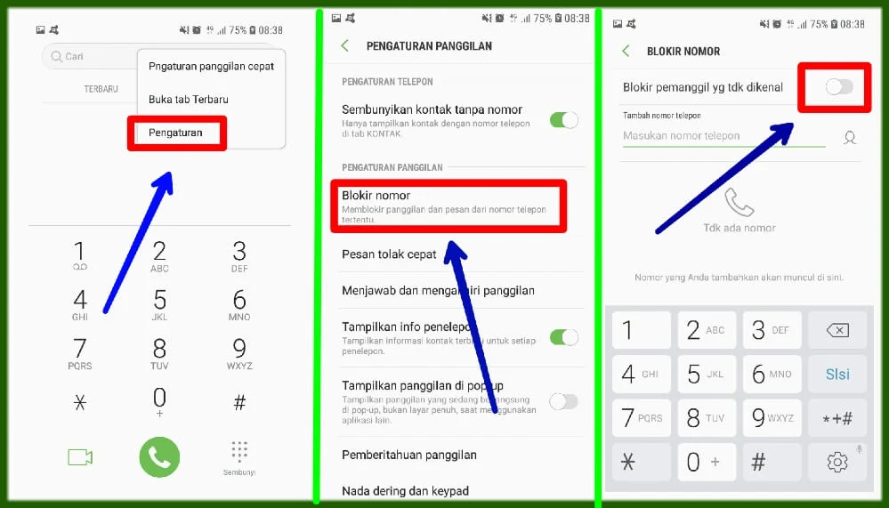 Cara blokir nomor tidak dikenal