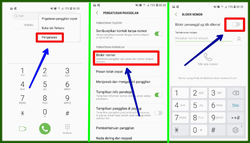 Cara blokir nomor tidak dikenal