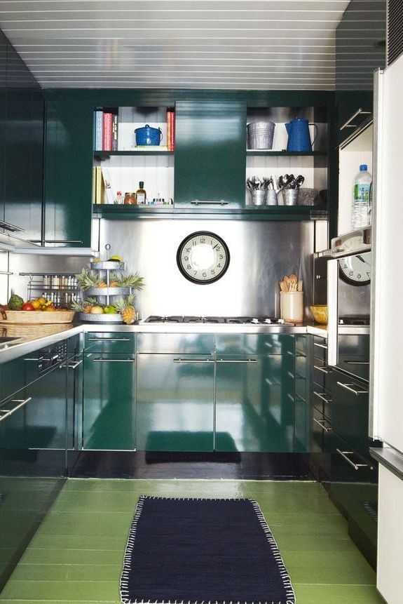 Diseño de casas - 31 diseños de cocinas modernas de color verde