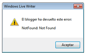 Problema en Windows Live Writer